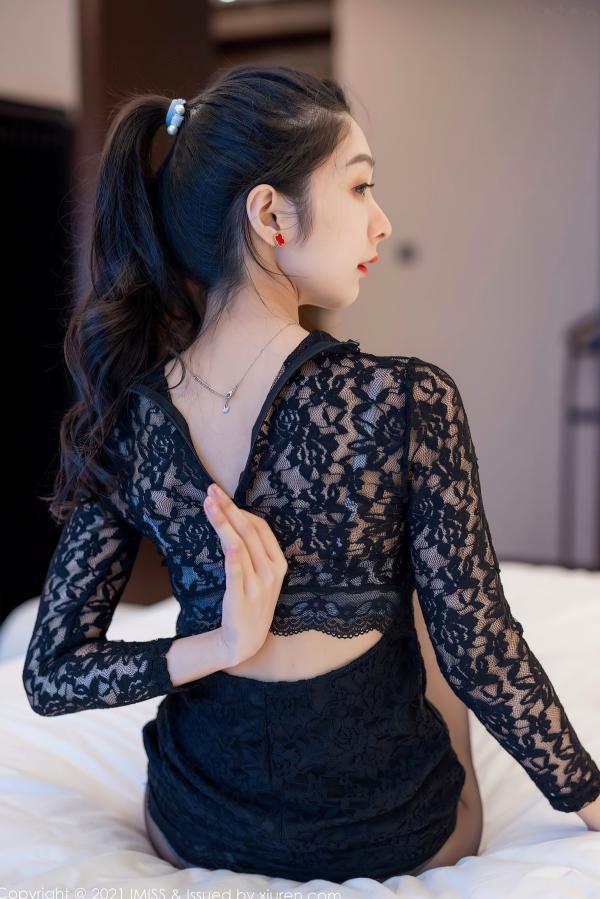    IMiss爱蜜社-566-小热巴-精致内衣与黑色镂空裙诱惑写真-黑丝制服-室内私房大尺度第19张图片