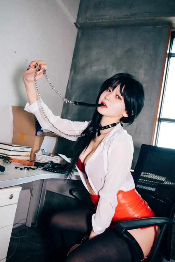    韩国美女-琪雅-Zia-办公室制服诱惑系列，职场禁锢风，黑丝长腿，大尺度唯美展现第15张图片