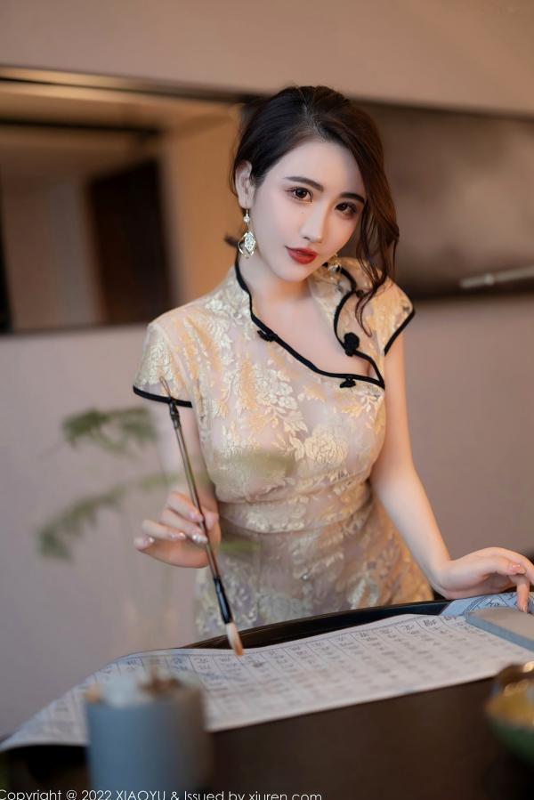    XiaoYu语画界-712-绯月樱-惠州豪华旅拍-黄色轻透蕾丝旗袍私房摄影-极致修身性感曲线-无圣光大尺度第29张图片