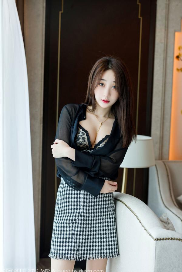    IMiss爱蜜社-454-九月生，精致黑蕾丝内衣极致诱惑，酒店私房系列演绎纯欲曼妙曲线第11张图片