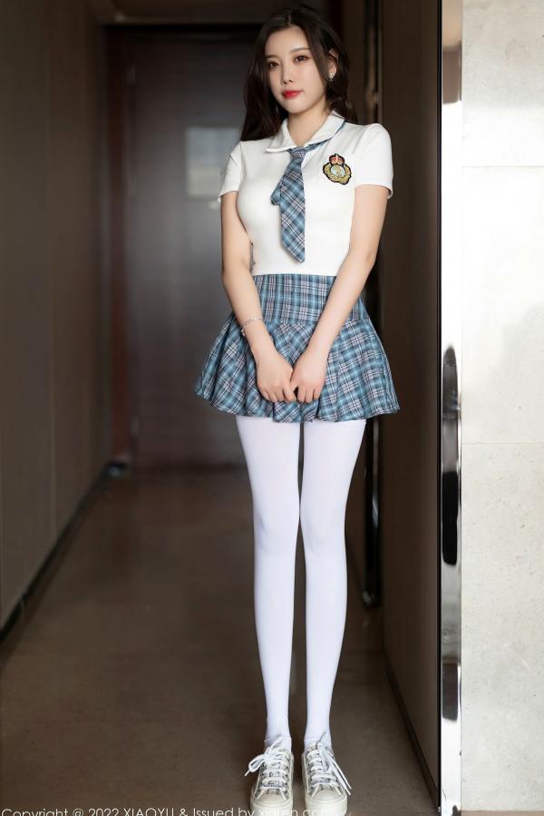    XiaoYu语画界-692-杨晨晨Sugar-学生制服主题格子裙超薄肉丝-2022.01.07 - 无圣光大尺度第1张图片