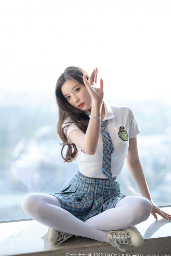    XiaoYu语画界-692-杨晨晨Sugar-学生制服主题格子裙超薄肉丝-2022.01.07 - 无圣光大尺度第37张图片