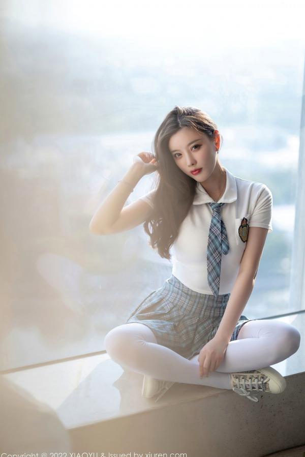    XiaoYu语画界-692-杨晨晨Sugar-学生制服主题格子裙超薄肉丝-2022.01.07 - 无圣光大尺度第38张图片