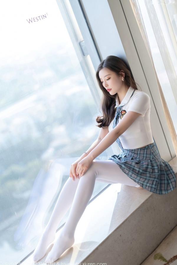    XiaoYu语画界-692-杨晨晨Sugar-学生制服主题格子裙超薄肉丝-2022.01.07 - 无圣光大尺度第42张图片