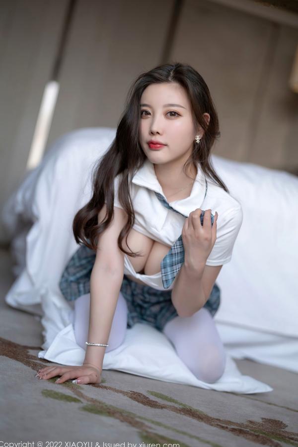    XiaoYu语画界-692-杨晨晨Sugar-学生制服主题格子裙超薄肉丝-2022.01.07 - 无圣光大尺度第64张图片