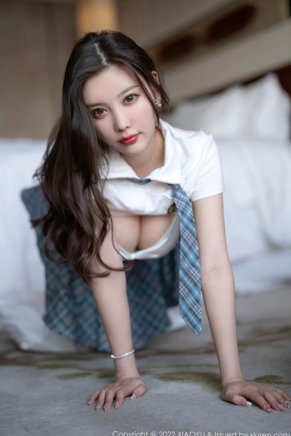    XiaoYu语画界-692-杨晨晨Sugar-学生制服主题格子裙超薄肉丝-2022.01.07 - 无圣光大尺度第65张图片