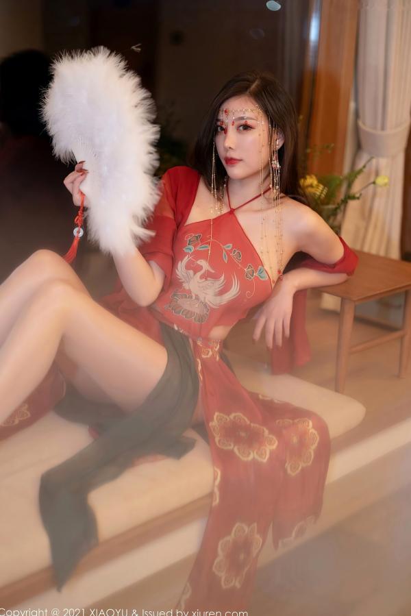   XiaoYu语画界-杨晨晨Sugar-丽江心愿旅拍红色古装肚兜-典雅古典韵味-酒店私房摄影第7张图片