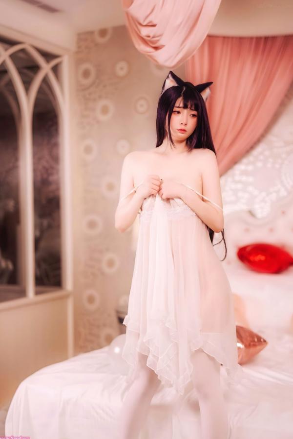    落落Raku-Happy-Birthday-Raku生日主题私房写真，猫女装扮配白丝诱惑，唯美居家生日派对盛宴第56张图片