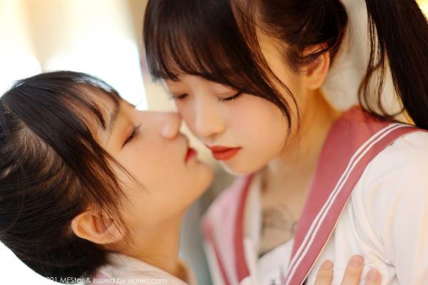    MFStar模范学院-507-小奶瓶-呜呜-元气姐妹花JK制服，双马尾青春日系校服写真，甜美私房诱惑第14张图片