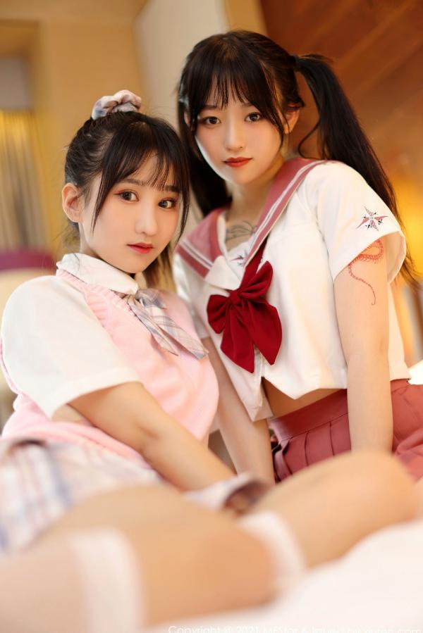    MFStar模范学院-507-小奶瓶-呜呜-元气姐妹花JK制服，双马尾青春日系校服写真，甜美私房诱惑第15张图片