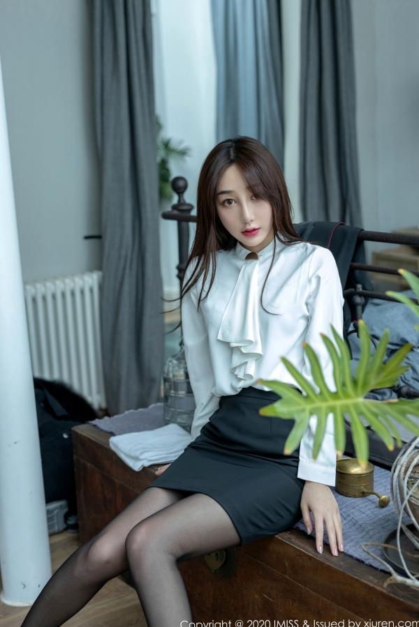    IMiss爱蜜社-437-九月生-诱人OL丝袜红色蕾丝内衣第13张图片