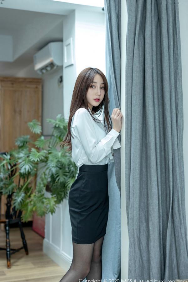    IMiss爱蜜社-437-九月生-诱人OL丝袜红色蕾丝内衣第16张图片