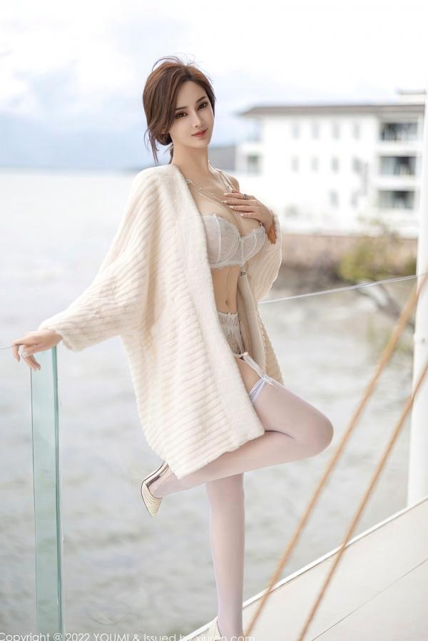    YouMi尤蜜荟-866-土肥圆Iris-户外水岸秋千白色蕾丝内衣诱惑-白丝长腿无圣光绝美私房大尺度第11张图片