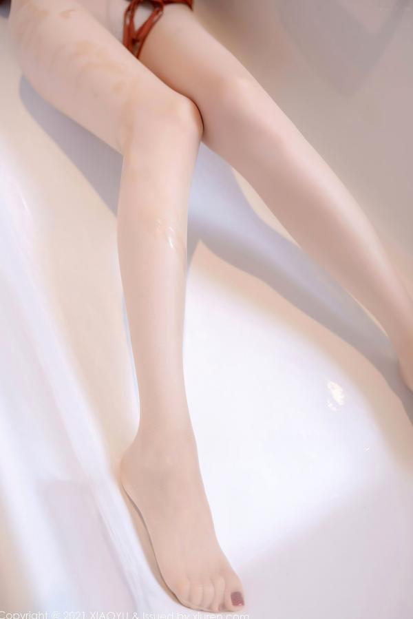    XiaoYu语画界-656-梦心月-酒红色薄透诱惑私房照，酒店浴室长腿高跟女神气质大片2021.11.17第26张图片