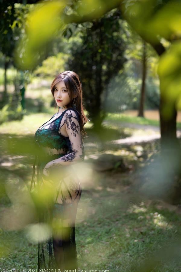    XiaoYu语画界-643-杨晨晨Sugar-广西心愿旅拍孔雀绿内衣蕾丝吊带袜-2021.10.29 - 无圣光大尺度第3张图片