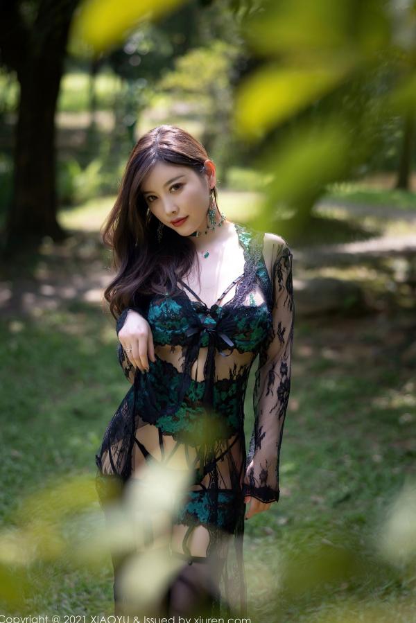    XiaoYu语画界-643-杨晨晨Sugar-广西心愿旅拍孔雀绿内衣蕾丝吊带袜-2021.10.29 - 无圣光大尺度第6张图片