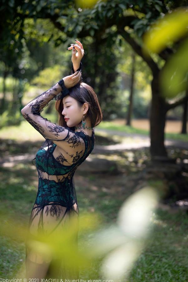    XiaoYu语画界-643-杨晨晨Sugar-广西心愿旅拍孔雀绿内衣蕾丝吊带袜-2021.10.29 - 无圣光大尺度第7张图片