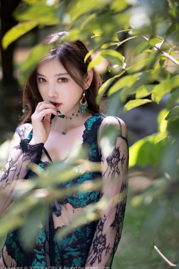    XiaoYu语画界-643-杨晨晨Sugar-广西心愿旅拍孔雀绿内衣蕾丝吊带袜-2021.10.29 - 无圣光大尺度第12张图片