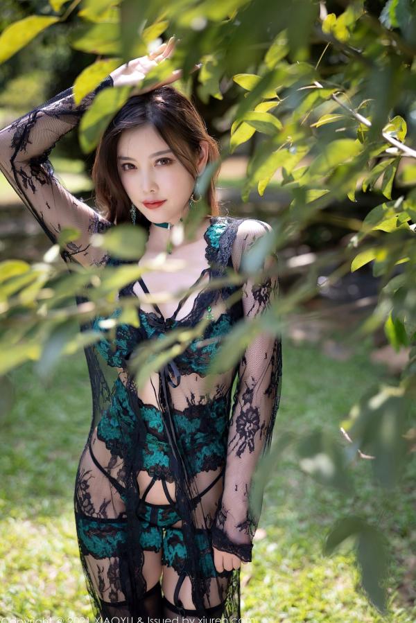    XiaoYu语画界-643-杨晨晨Sugar-广西心愿旅拍孔雀绿内衣蕾丝吊带袜-2021.10.29 - 无圣光大尺度第14张图片
