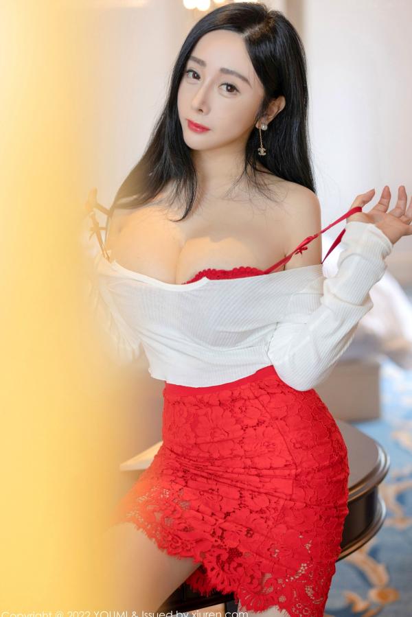    YouMi尤蜜荟-允尔-红色蕾丝内衣私房诱惑-性感大尺度写真第41张图片