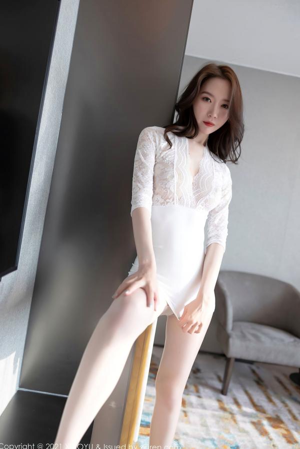 梦心玥 梦心月  XiaoYu语画界-615-梦心月-唯美室内私房写真-镂空短裙与优雅曲线的身影-2021.09.15第7张图片