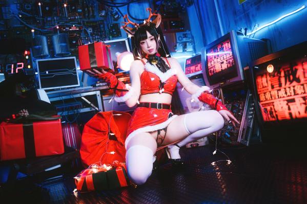    落落Raku-Dear-Deer-2022.12月订阅，赛博朋克科技感，圣诞小鹿COS，大胆火辣私房写真第17张图片