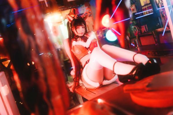    落落Raku-Dear-Deer-2022.12月订阅，赛博朋克科技感，圣诞小鹿COS，大胆火辣私房写真第46张图片