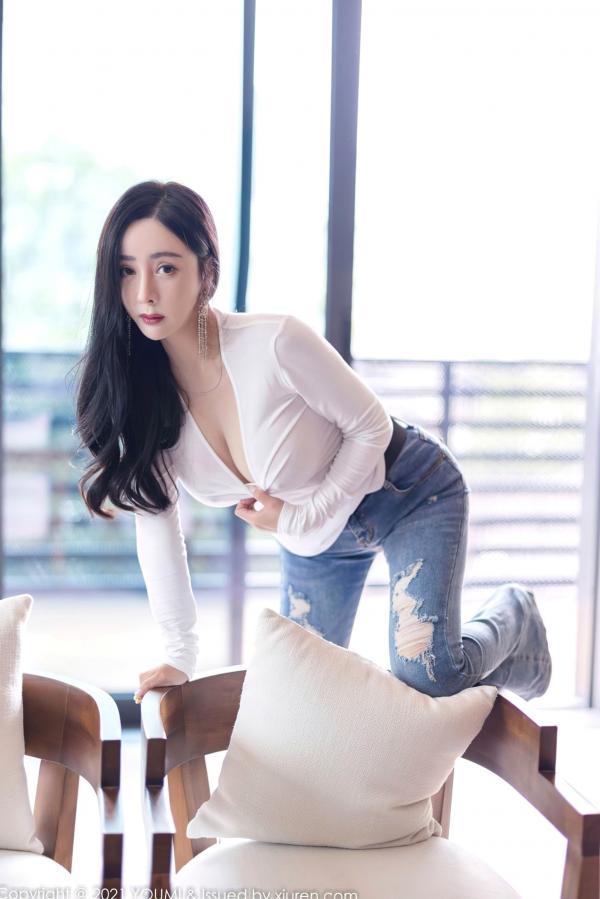    YouMi尤蜜荟允爾私房写真：白纱诱惑、真空牛仔裤尽显惹火曲线与曼妙身材第8张图片