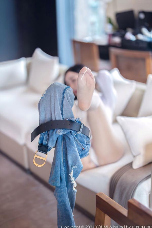    YouMi尤蜜荟允爾私房写真：白纱诱惑、真空牛仔裤尽显惹火曲线与曼妙身材第32张图片