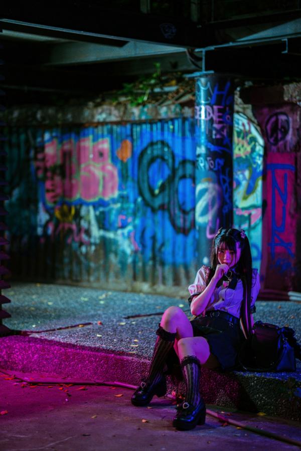    落落Raku-神待ち少女-私房写真-双马尾洛丽塔风格-清纯萝莉诱惑-Night-LiLy-2022年10月订阅第25张图片