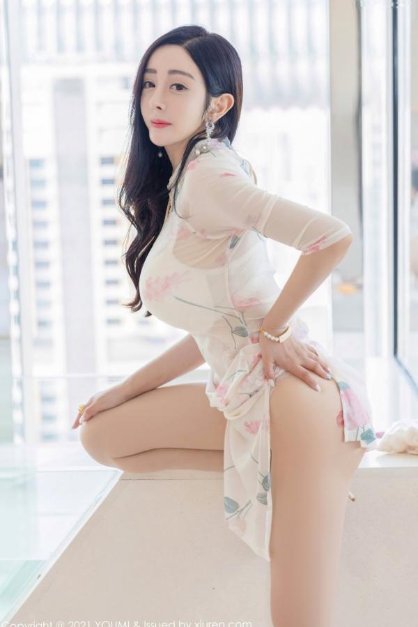    YouMi尤蜜荟706期：允尔极致诱惑，古典旗袍搭配超薄肉丝，傲人曲线尽显冷艳美，私房写真盛宴第11张图片