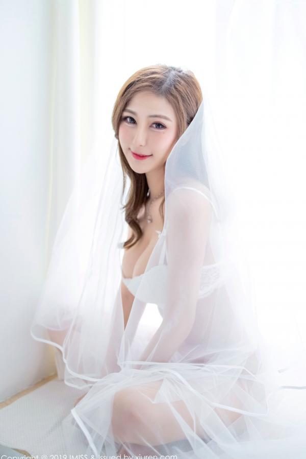   IMiss爱蜜社-334-Ccci-白色薄纱新娘装，职场制服与内衣私房性感女神第36张图片