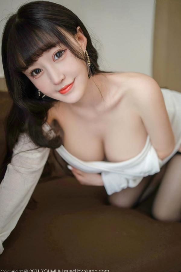    YouMi尤蜜荟-680-朱可儿-桂林旅拍-白色薄透针织裙诱惑-黑丝美腿极致丰满大尺度写真第27张图片