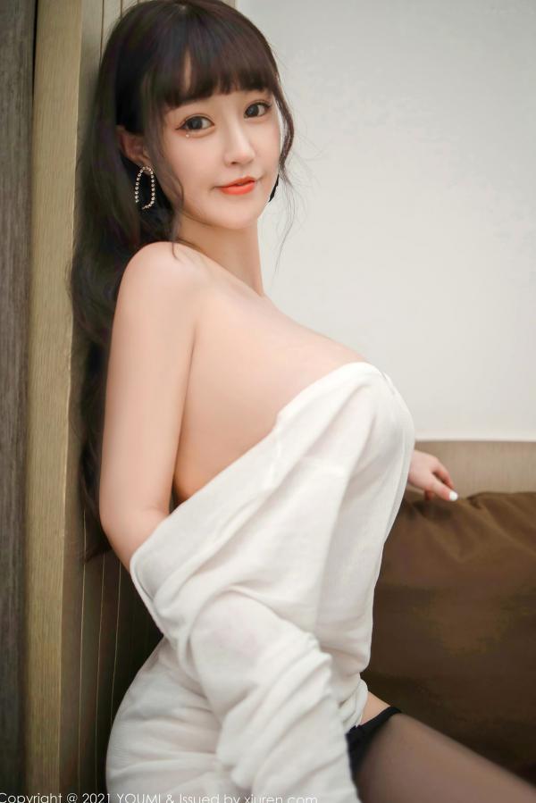    YouMi尤蜜荟-680-朱可儿-桂林旅拍-白色薄透针织裙诱惑-黑丝美腿极致丰满大尺度写真第28张图片