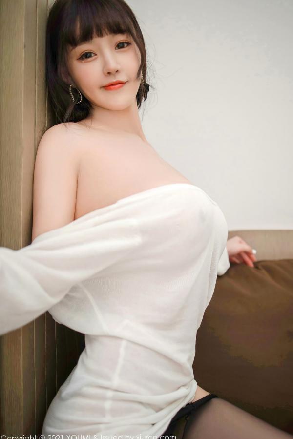    YouMi尤蜜荟-680-朱可儿-桂林旅拍-白色薄透针织裙诱惑-黑丝美腿极致丰满大尺度写真第30张图片