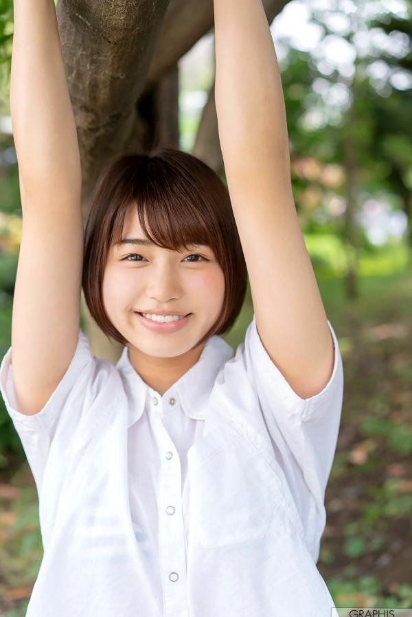    Graphis 唯井真寻 Mahiro Tadai 清纯短发美少女户外清新私房写真第4张图片