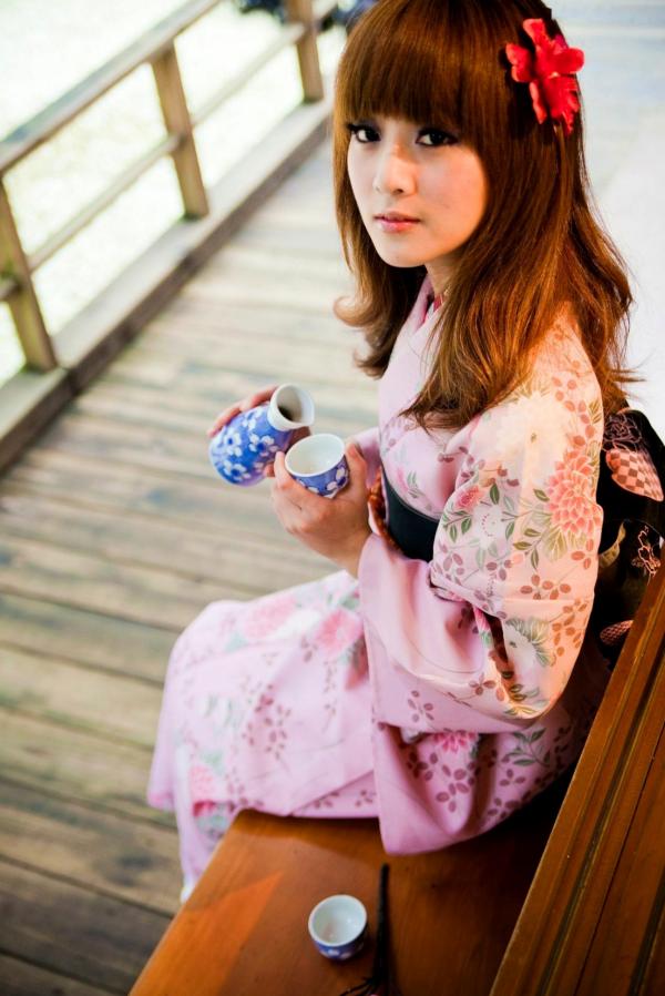    台湾正妹果子、小品、兔兔(品果兔)《宜蘭和服遊拍》户外古风写真，清纯美少女角色扮演英气十足第9张图片