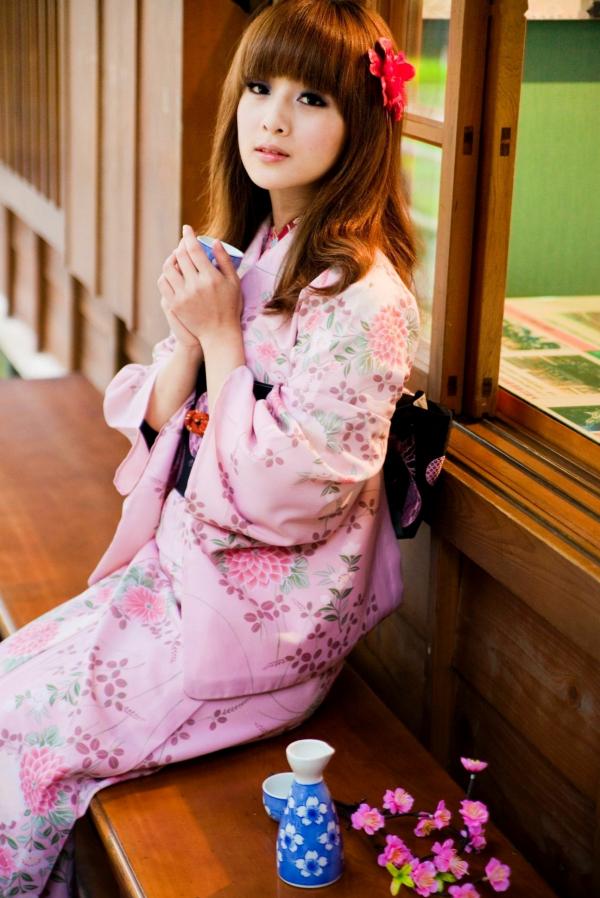    台湾正妹果子、小品、兔兔(品果兔)《宜蘭和服遊拍》户外古风写真，清纯美少女角色扮演英气十足第10张图片