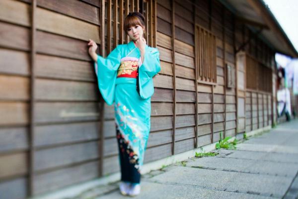    台湾正妹果子、小品、兔兔(品果兔)《宜蘭和服遊拍》户外古风写真，清纯美少女角色扮演英气十足第35张图片