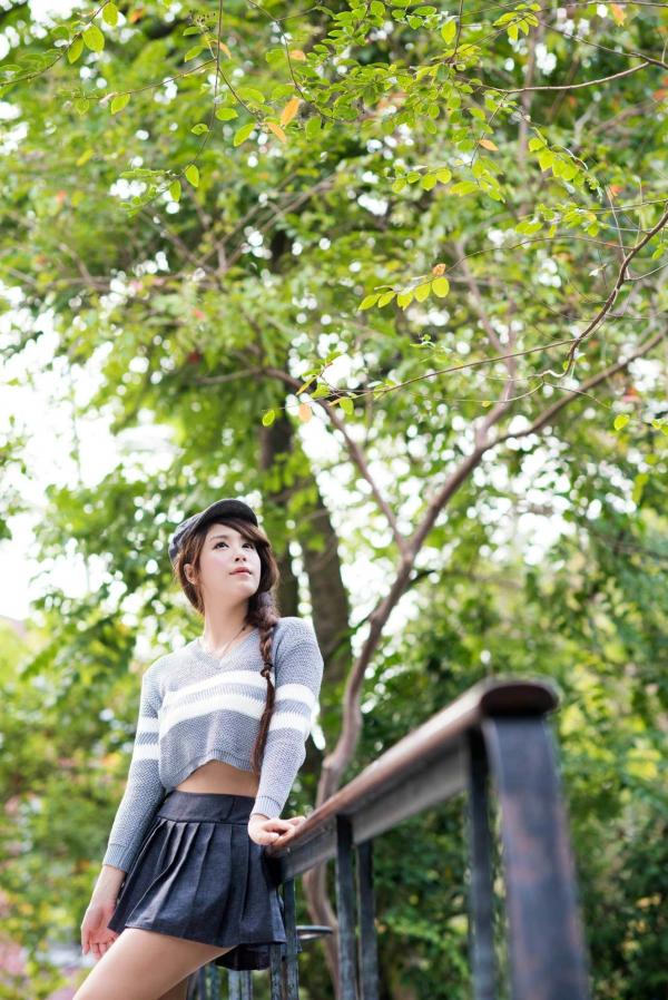    台湾女神MISO《秋之风》户外写真，清新甜美气质自然风情，精致面容演绎秋日治愈系美学第43张图片