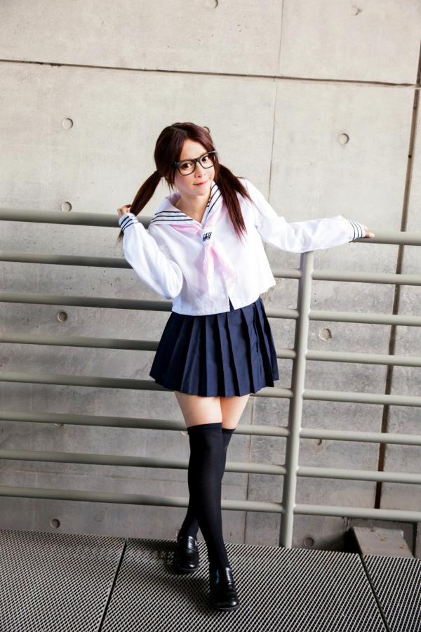    台湾正妹张齐郡JULIE《长筒袜校服少女》户外日系清新学生装写真集第3张图片