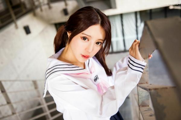    台湾正妹张齐郡JULIE《长筒袜校服少女》户外日系清新学生装写真集第15张图片