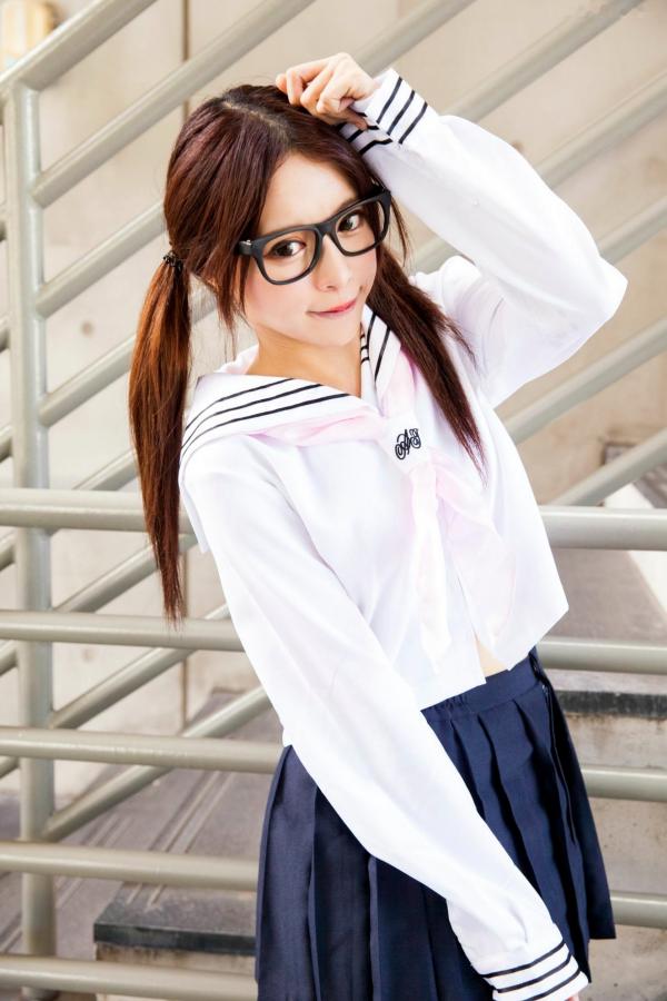    台湾正妹张齐郡JULIE《长筒袜校服少女》户外日系清新学生装写真集第52张图片