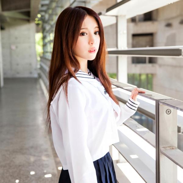    台湾正妹张齐郡JULIE《长筒袜校服少女》户外日系清新学生装写真集第83张图片