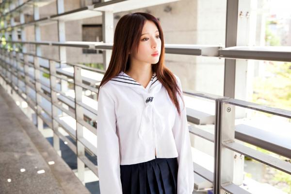    台湾正妹张齐郡JULIE《长筒袜校服少女》户外日系清新学生装写真集第84张图片