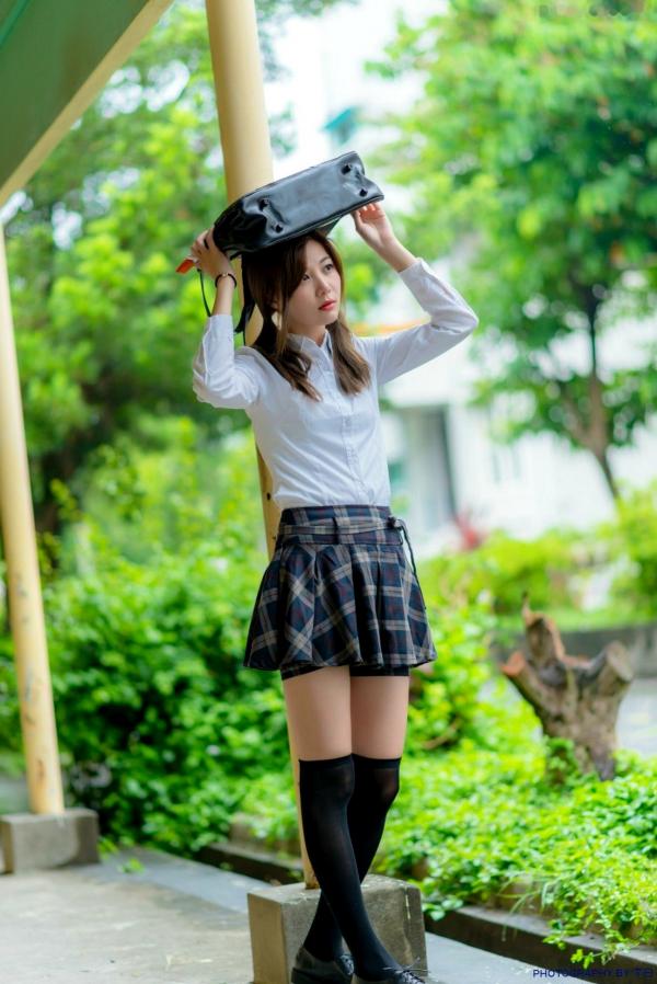    台湾正妹Dash Xu/許琬珍油厂国小校园写真：清纯校服制服风格，捕捉青春气息的初恋感第8张图片