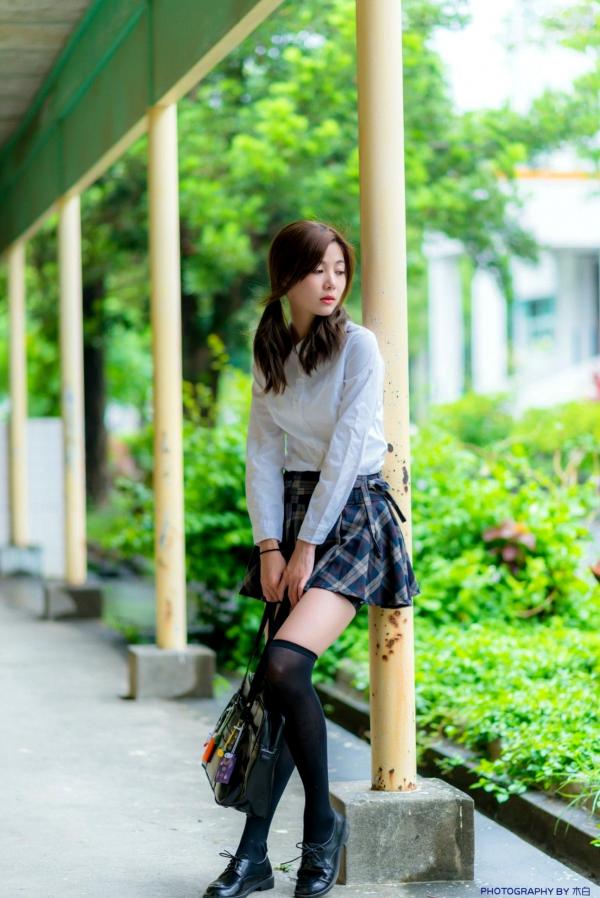    台湾正妹Dash Xu/許琬珍油厂国小校园写真：清纯校服制服风格，捕捉青春气息的初恋感第12张图片