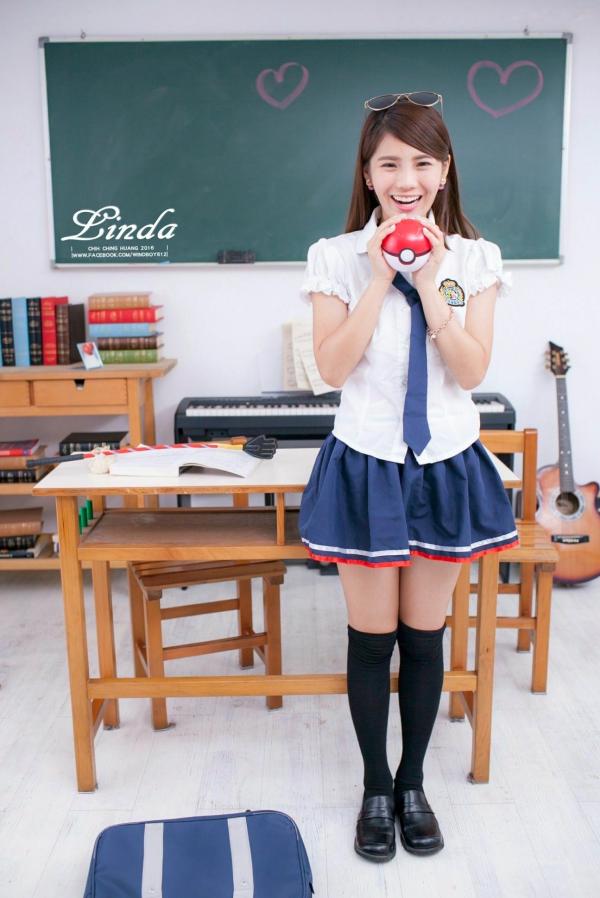    台湾正妹琳妲(林羿祯)甜美学妹校园风写真集，清新校服制服造型演绎青春活力第20张图片