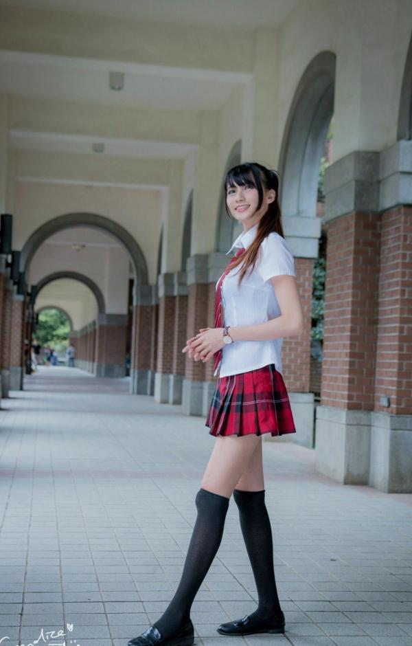    台湾模特蔡译心Candice《你的名字》同人写真：清纯JK校服校园漫步，治愈系美少女人气力作第3张图片