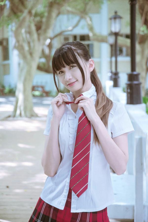   台湾模特蔡译心Candice《你的名字》同人写真：清纯JK校服校园漫步，治愈系美少女人气力作第4张图片